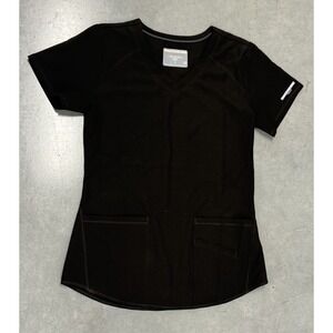 Skechers by Barco Uniforms Scrub Top Women's Small Black Stretch Short Sleeve